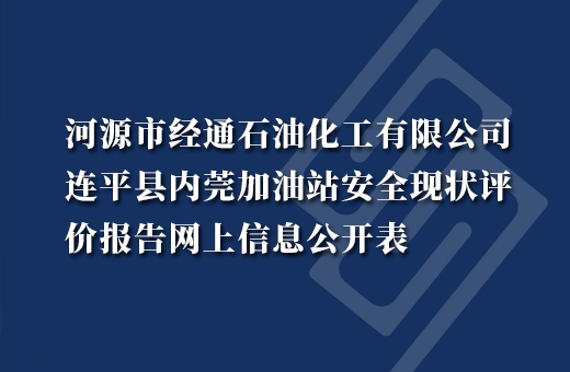 河源市经通石油化工有限公司连平县内莞加油站安全现状评价