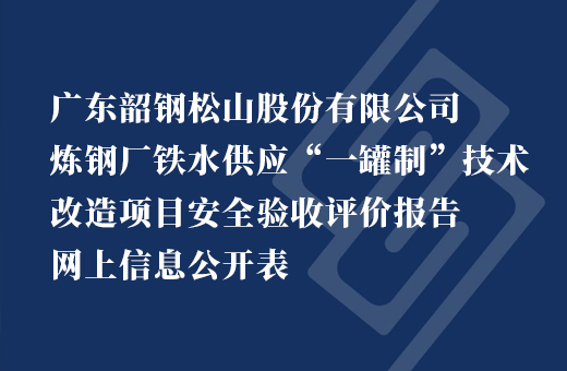 广东韶钢松山股份有限公司炼钢厂铁水供应&ldquo;一罐制&rdquo;技术改造项目