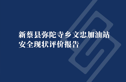 新蔡县弥陀寺乡文忠加油站安全现状评价报告