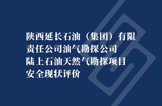 陕西延长石油（集团）有限责任公司油气勘探公司陆上石油天然气勘探项目