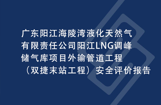 广东阳江海陵湾液化天然气有限责任公司阳江LNG调峰储气库项目外输管道工程（双捷末站工程）安全评价报告