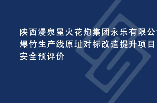 陕西漫泉星火花炮集团永乐有限公司爆竹生产线原址对标改造提升项目安全预评价