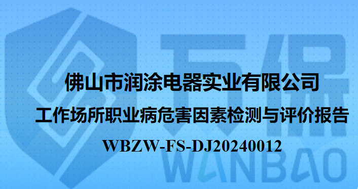 佛山市润涂电器实业有限公司工作场所职业病危害因素检测与评价报告