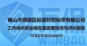 佛山市顺德区粘德好胶粘带有限公司工作场所职业病危害因素检测与评价报告