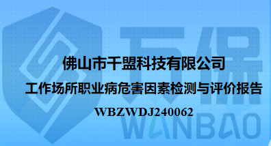 佛山市千盟科技有限公司工作场所职业病危害因素检测与评价报告