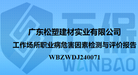 广东松塑建材实业有限公司工作场所职业病危害因素检测与评价报告