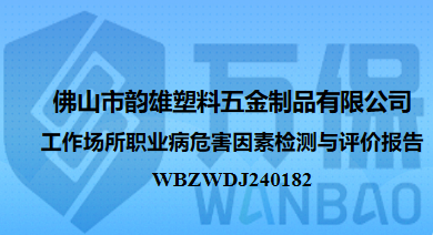 佛山市韵雄塑料五金制品有限公司工作场所职业病危害因素检测与评价报告