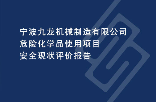 宁波九龙机械制造有限公司危险化学品使用项目安全现状评价报告