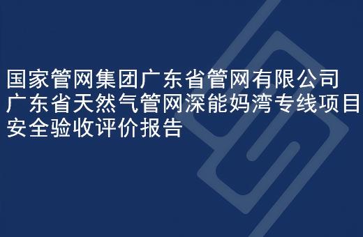 国家管网集团广东省管网有限公司广东省天然气管网深能妈湾专线项目安全验收评价报告