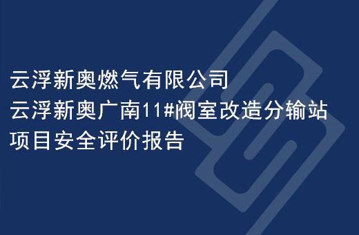 云浮新奥燃气有限公司云浮新奥广南11#阀室改造分输站项目安全评价报告